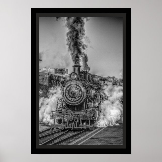 Poster de locomotiva a vapor (Frente)