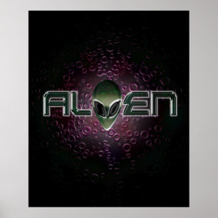 Poster de logotipo alienígena