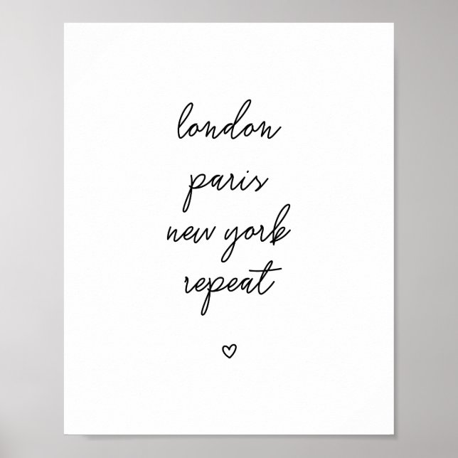 poster de "London Paris New York Repeat" | Rosa 8x (Frente)