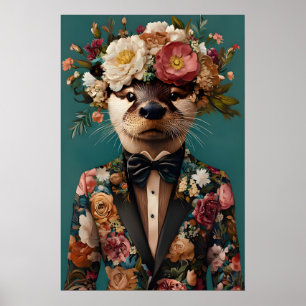 Poster de Lontra de Terno, Retrato de Lontra, Óleo