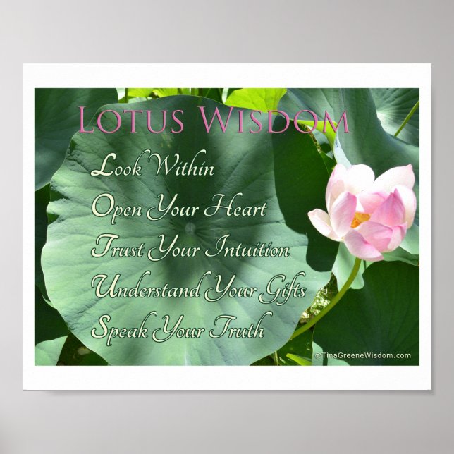 poster de "Lotus Wisdom", 10" x 8" (Frente)
