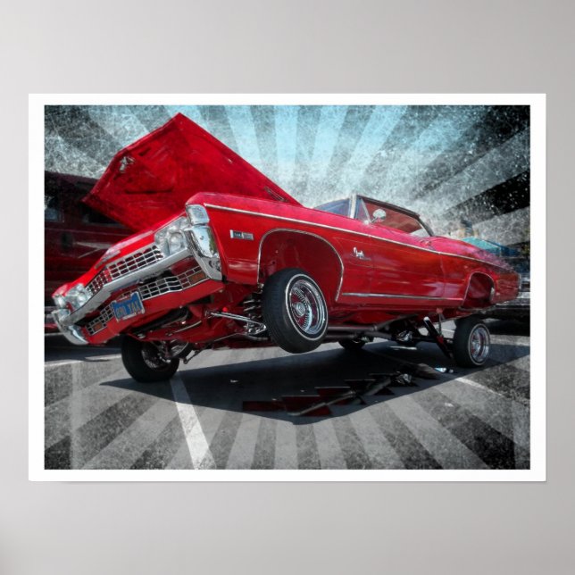 Poster de Lowrider de Chevrolet Impala Vermelho 19 (Frente)
