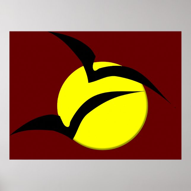 Poster de Lua cheia e morcegos (Frente)