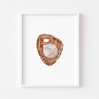 Poster de luva de baseball com vintage em água