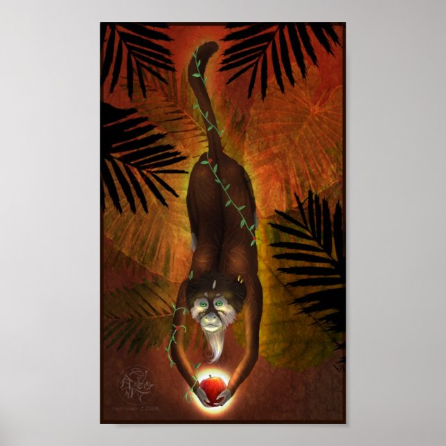 Poster de macaco-zodiaco chinês (Frente)