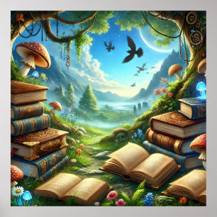 Poster de Magia e Livros Antigos