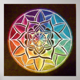 Poster de Mandala de Roda Colorido