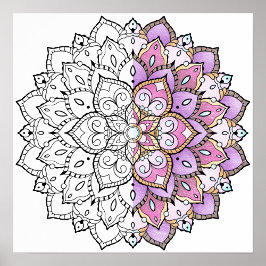 Poster de Mandala para Coloração de Adultos