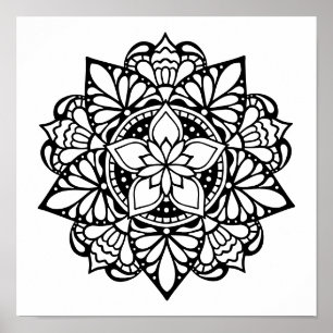 Poster de Mandala para Coloração de Adultos