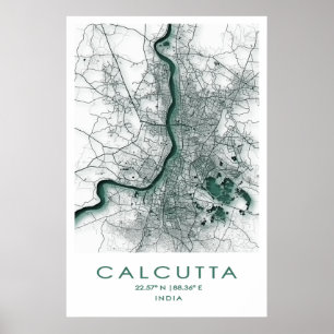 Poster de Mapa Calcutá/Calcutá  Bengala Ocidenta