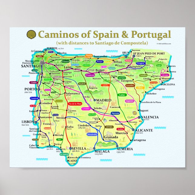 Poster de Mapa Camino (Frente)