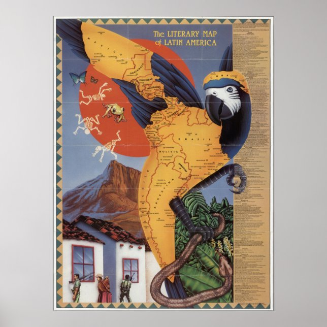 Poster de Mapa da América do Sul (Frente)