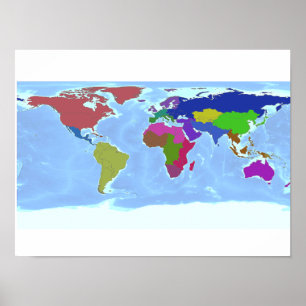 Poster de Mapa das Regiões do Mundo