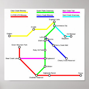 Poster de Mapa de Bike Denver