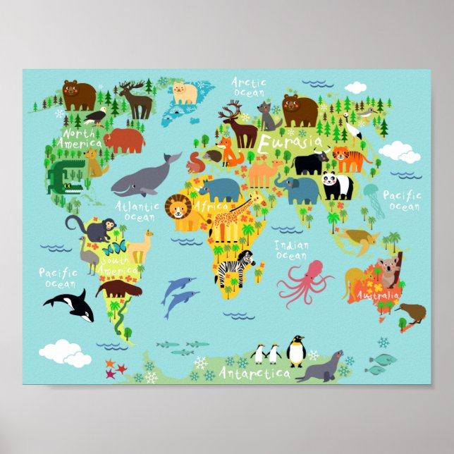 Poster de Mapa de Crianças Bonitas (Frente)