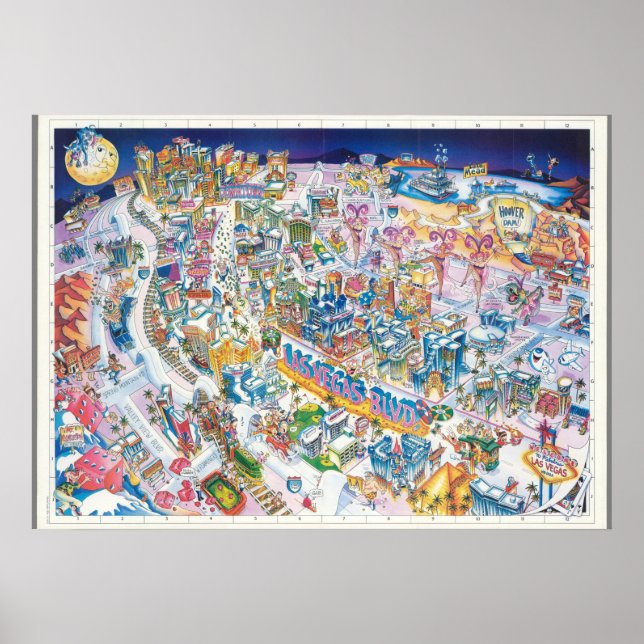 Poster de mapa de Las Vegas (Frente)
