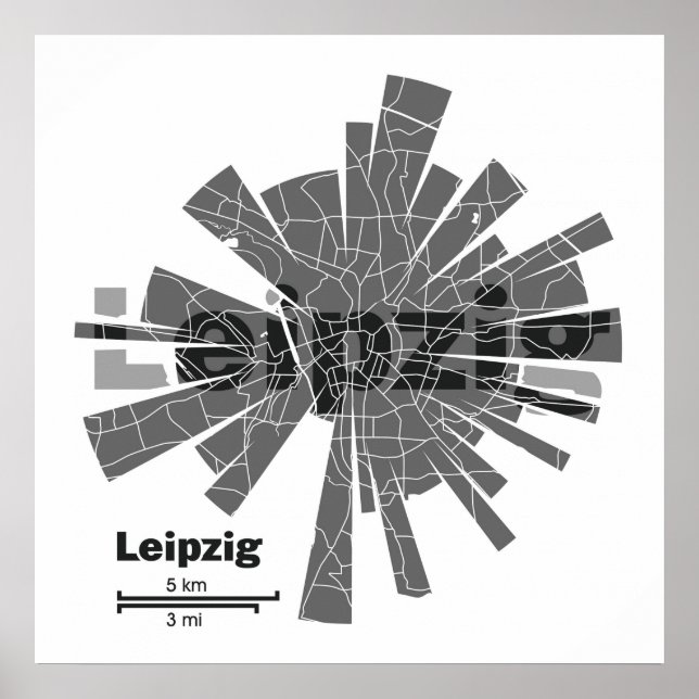 Poster de Mapa de Leipzig (Frente)
