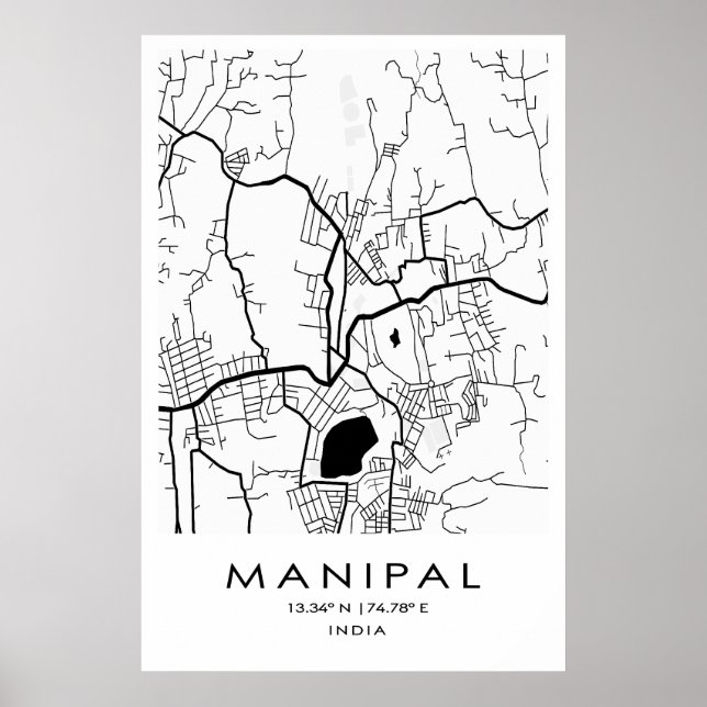 Poster de Mapa de Manipulação | Karnataka| Índia (Frente)