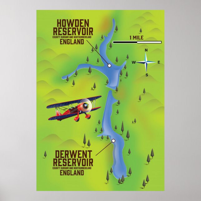 Poster de mapa de Reservas Dergo & Howden (Frente)