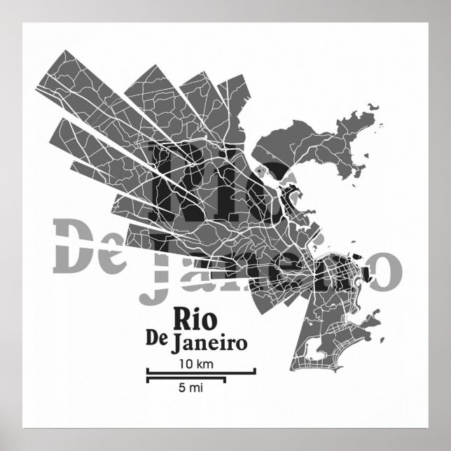 Poster de Mapa do Rio de Janeiro (Frente)