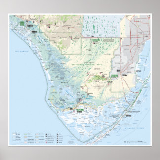 Poster de mapa Everglades