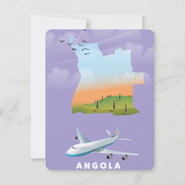 Poster de mapa ilustrado de Angola (Frente)