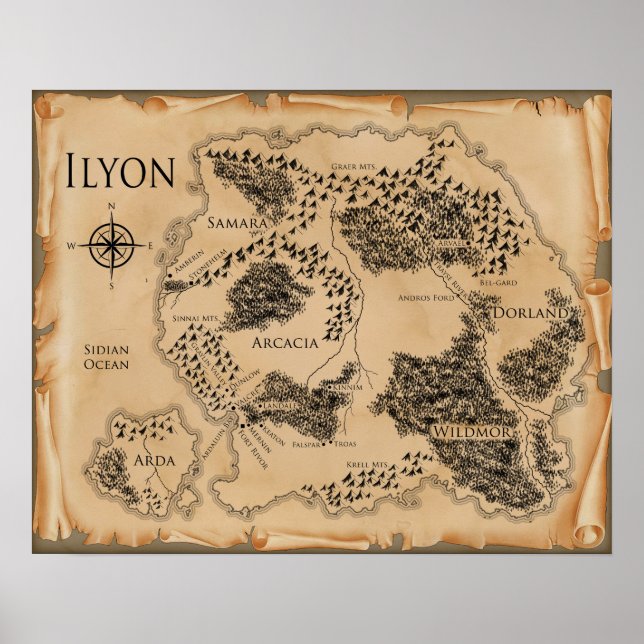 poster de Mapa Ilyon de 20" x 16" (Matte) (Frente)