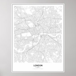 Poster de Mapa Minimalista de Londres (Estilo 2)