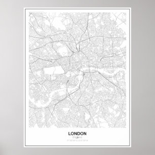 Poster de Mapa Minimalista de Londres (Estilo 2)