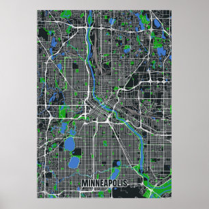 Poster de Mapa Minneapolis