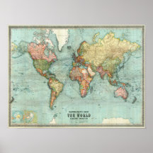 poster de mapa mundial