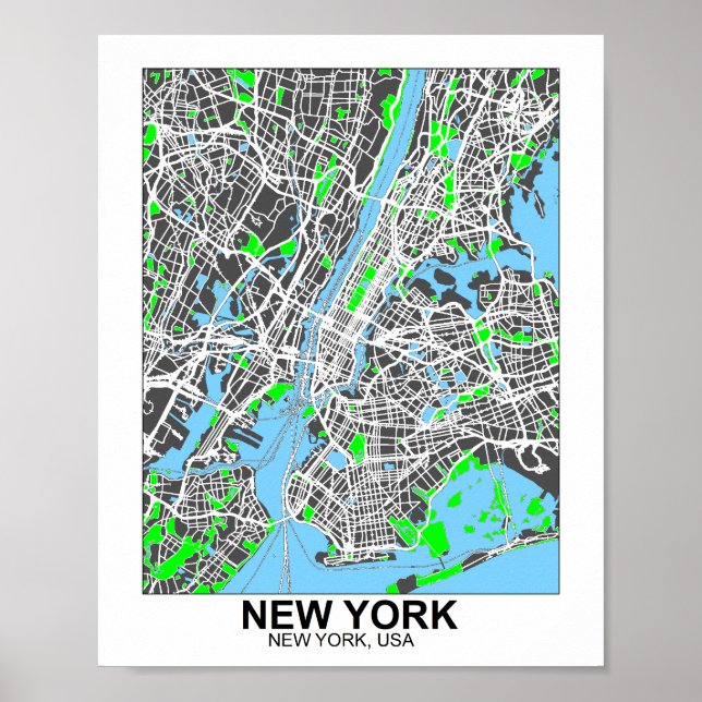 Poster de Mapa Nova Iorque (Frente)