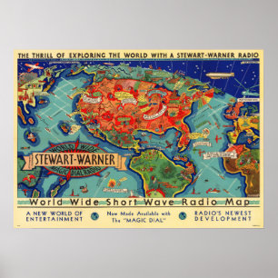 Poster de Mapa Rádio de Ondas Curtas
