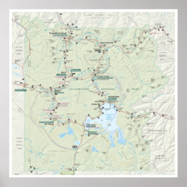 Poster de mapa Yellowstone
