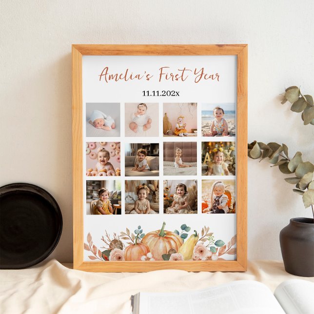 Poster de marco de foto do primeiro ano do pequeno (Criador carregado)