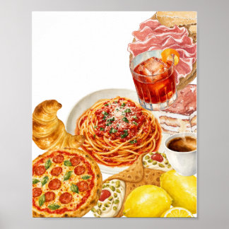 Poster de Massa de Pizza Italiana cozinha