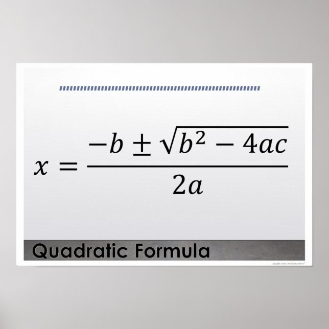 Poster de Matemática de Fórmula Quádrica (Frente)