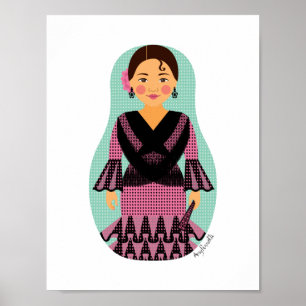 Poster de Matryoshka, Vestido Rosa Espanhol
