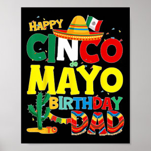 Poster De Mayo Aniversário Para Pai Feliz Aniversário Pad