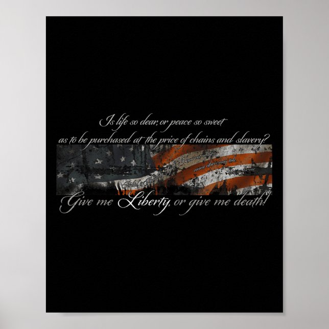 Poster Dê-me Liberdade Ou Dê-me a Morte Patrick Henry Ful (Frente)