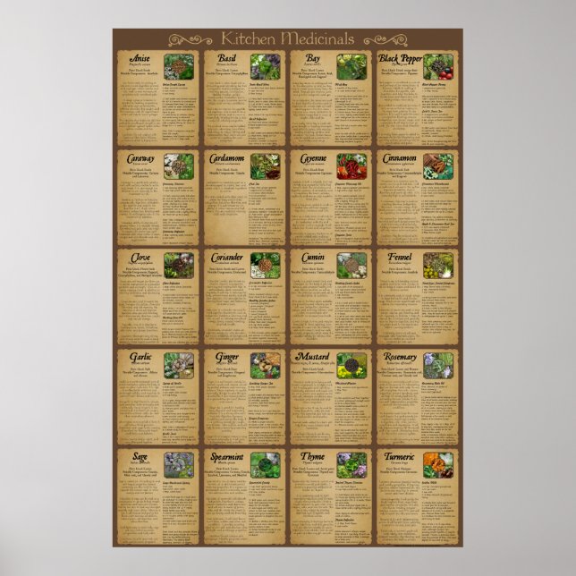 Poster de Medicinais de Cozinha (Frente)