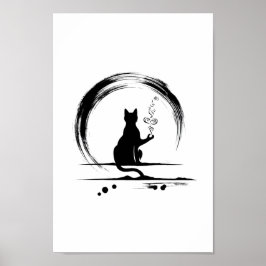 Poster de Meditação de Zen Cat
