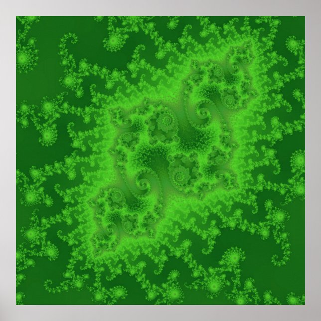 Poster de medusa verde elétrica (Frente)