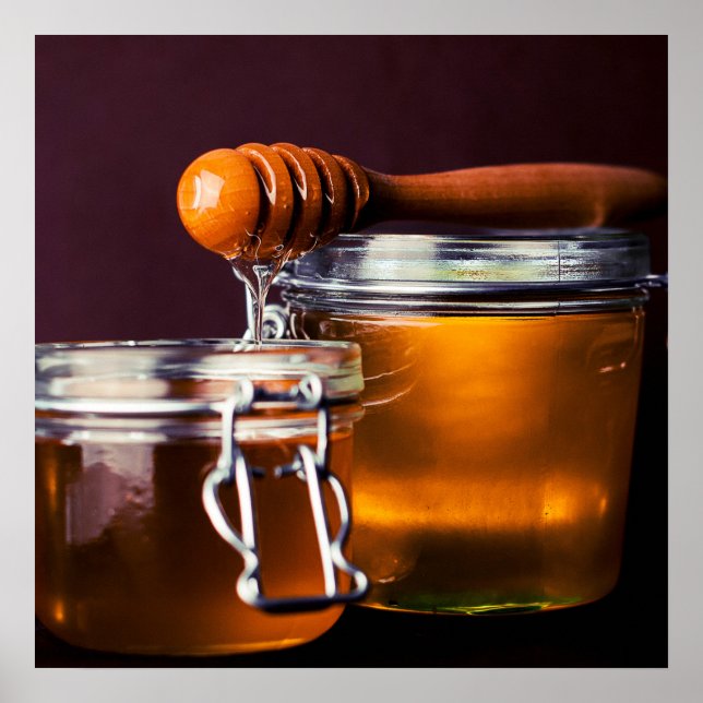 Poster de mel/cozinha de folha de foodie (Frente)