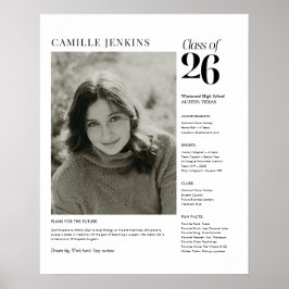 Poster de Memória de Foto de Formatura da Turma de