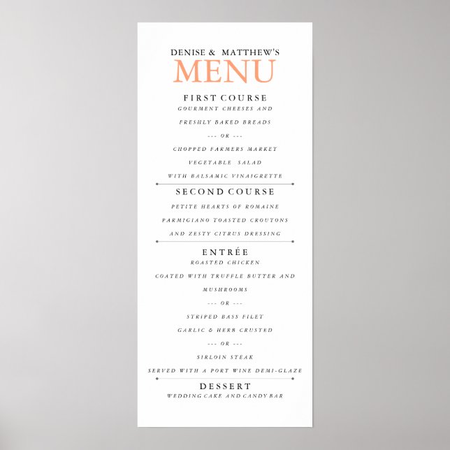 poster de Menu Cantaloupe de 4" x 9" (Frente)