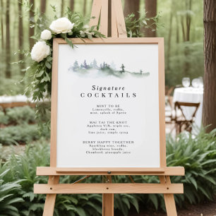 Poster de Menu Cocktail de Assinatura Pine Crest