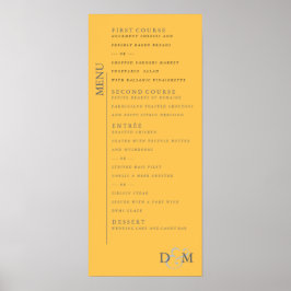 poster de Menu de Casamento Amarelo Daffodil de 4"