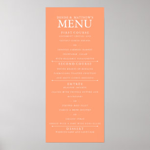 poster de Menu de Casamento Cantaloupe de 4" x 9"