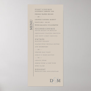 poster de Menu de Casamento Perfeitamente Pálido